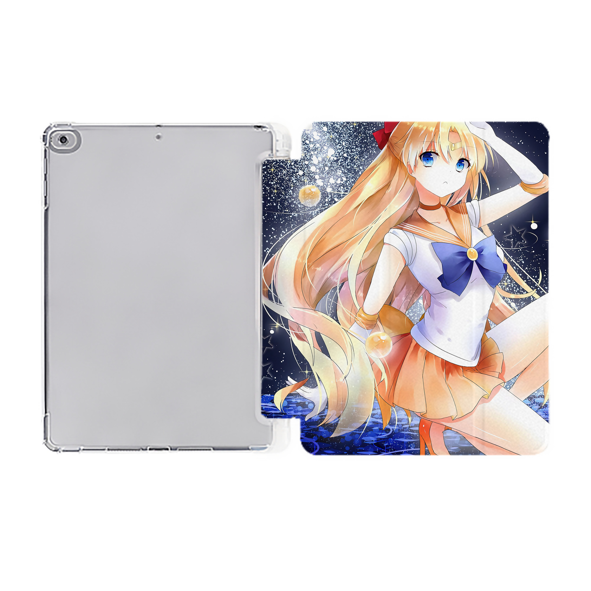 （画像用） 美少女戦士セーラームーン Sailor Moon IPad ケース ペン収納付き 三つ折りスタンド PUレザー×シリコン 対応機種9.5/10.5/10.9インチ
